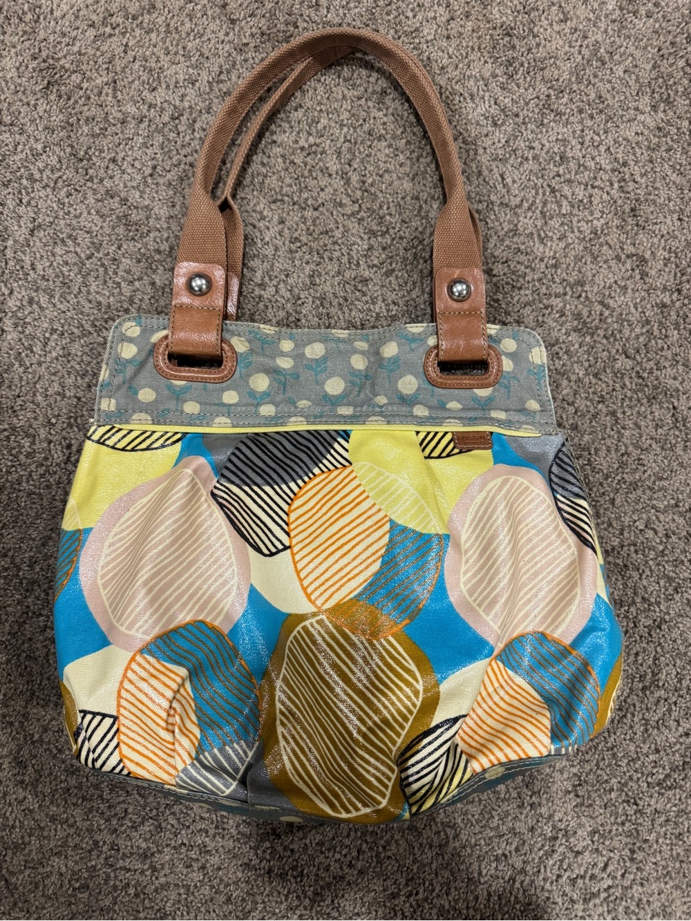 Fossil y2k Key-Per Shoulder Hobo Floral Bag